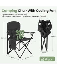 Aofar 2pcs Camping Chairs With Fan Lightweight Portable Foldable Outdoor