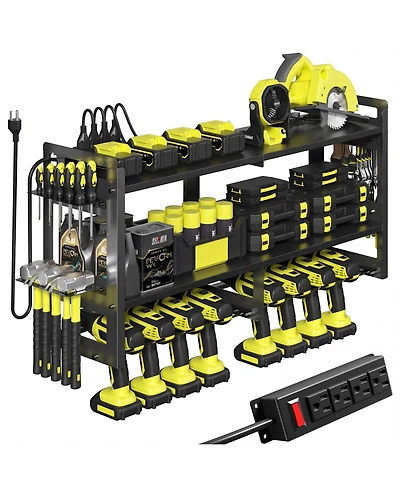 Xdovet Power Tool Organizer Wall Mount Charging Station Metal Rack Drill Holder Storage
