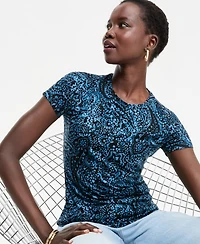 I.n.c. International Concepts Women's Printed Short-Sleeve Crew T-Shirt, Macy's Exclusive