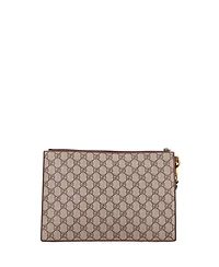 Pre-Owned Gucci Courrier Pouch Gg Coated Canvas with Applique