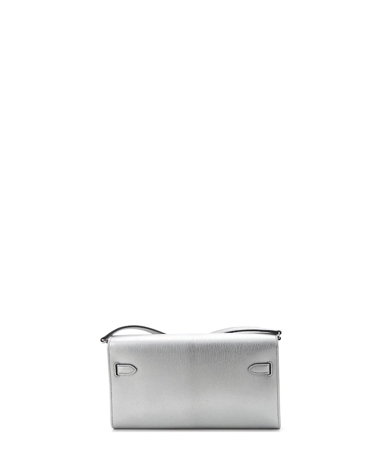 Pre-Owned HERMES Kelly To Go Wallet Metallic Chevre Chamkilight