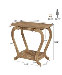 Slickblue 2-Tier Narrow End Table with Storage Shelves