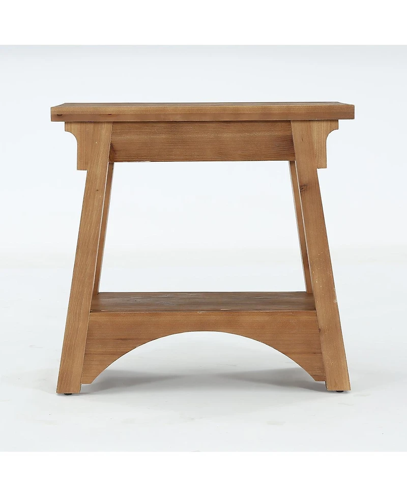 Tribesigns 2-tier Solid Wood End Table, Rustic Farmhouse Side Table For Living Room, Bedroom