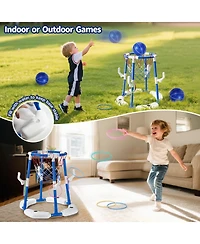 Gnuadz 2-in-1 Pool Basketball Hoop Floating Water Game Ring Balls Pump Swimming Family Party
