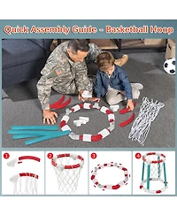 Gnuadz Pool Basketball Hoop Floating Set Adults Balls Pump Outdoor Water Play Summer
