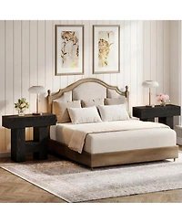 Tribesigns Farmhous End Table Set of 2, 2-Tier Narrow Side Table with Storage Shelf for Living Room, Rustic Wooden Sofa Side Tables and Nightstand