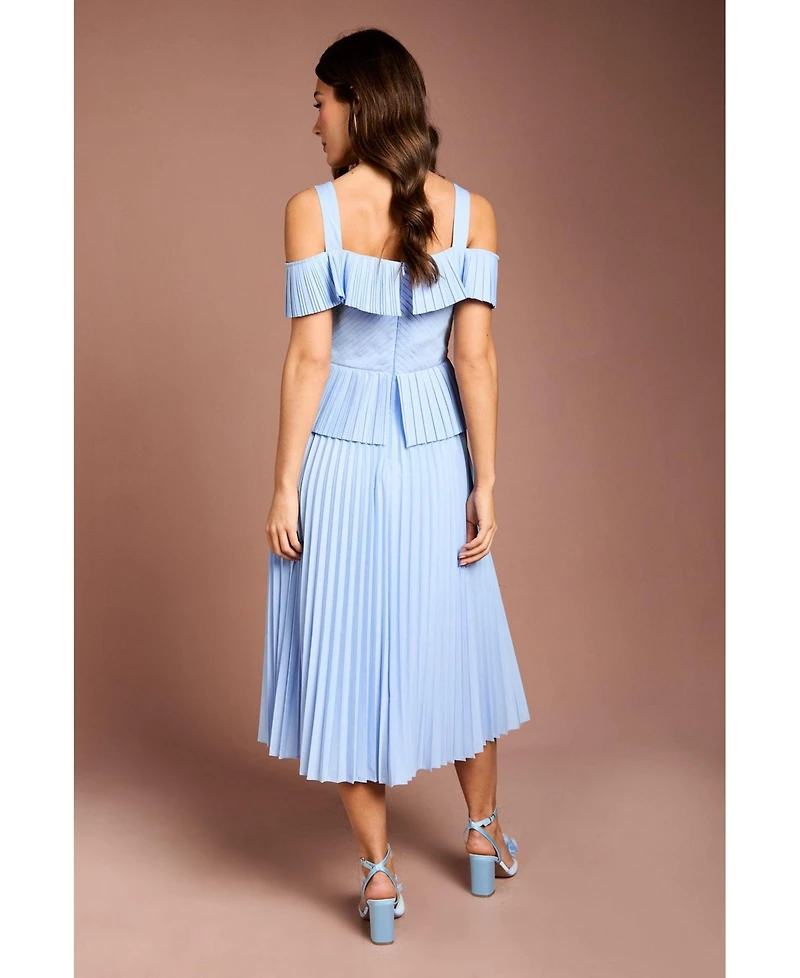 Coast Women's Pleated V-Neck Midi Dress