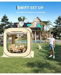 gaomon 6x6 Ft Outdoor All Weather Pop Up Tent, 2-3 Person Instant Tent Shelter, Rainproof Camping Sun Shelter Coldproof and Windproof for Patio