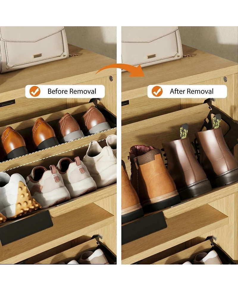 gaomon 3 Flip Freestanding Shoe Organizer Drawers Shoe Storage Cabinet Shoe Cabinet for Entryway