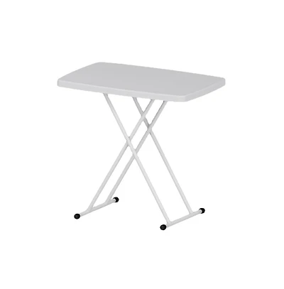 homfan Foldable Adjustable Height Plastic Table, 5-Height Rectangular Portable Table for Dining, Parties, Picnics, Indoor/Outdoor Use