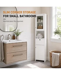gaomon Tall Storage Cabinet, Water Resistance for Bathroom, Living Room, Entryway, Kitchen