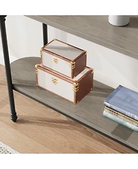 homfan 43.3" Console Table with 2-Tier Storage, Metal Frame, for Entryway or Hallway