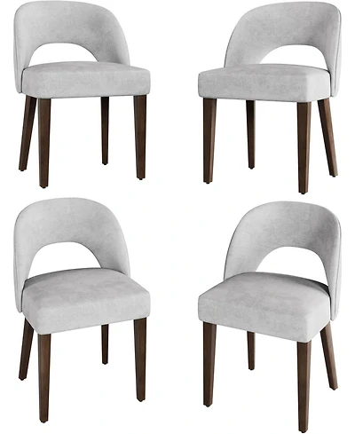 gaomon Modern Dining Chairs Set of 4, Plush Chenille Upholstered Dining Chair Kitchen Chairs, Farmhouse Dinner Chair for Kitchen Dining Room