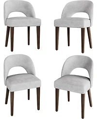 gaomon Modern Dining Chairs Set of 4, Plush Chenille Upholstered Dining Chair Kitchen Chairs, Farmhouse Dinner Chair for Kitchen Dining Room