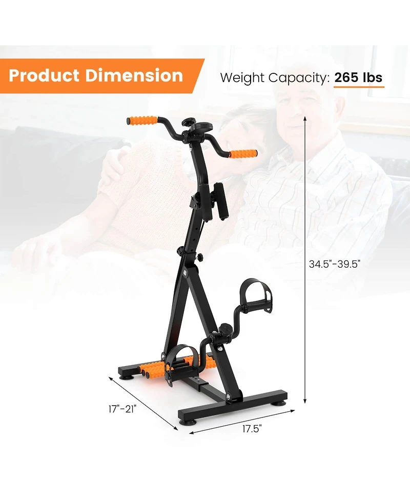 Costway Adjustable Lcd Pedal Exercise Bike with Massage Total Body Fitness Rehab Equipment