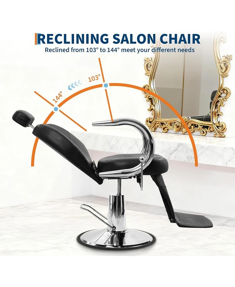 gaomon Professional Reclining Salon Chair, Hydraulic Heavy Duty 360degree(s) Swivel Barber Tattoo Chair