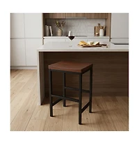 HomeRoots 24" Steel Backless Counter Height Bar Chair