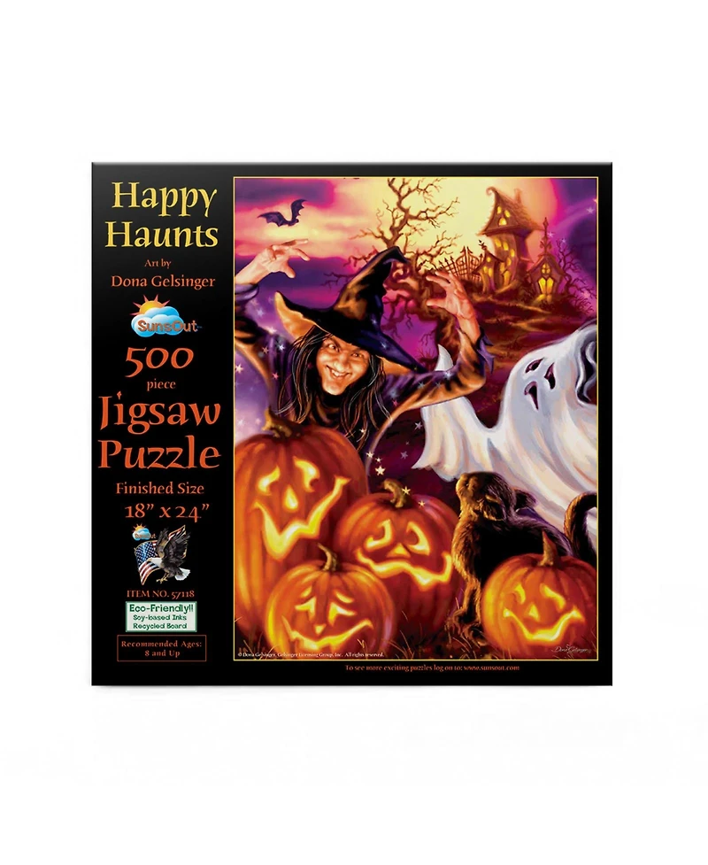 SunsOut Happy Haunts 500 piece Jigsaw Puzzle for Adults Halloween