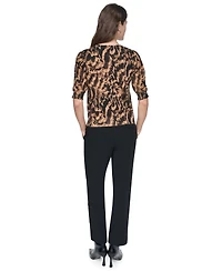 Dkny Women's Crewneck Button Placket Cardigan Sweater
