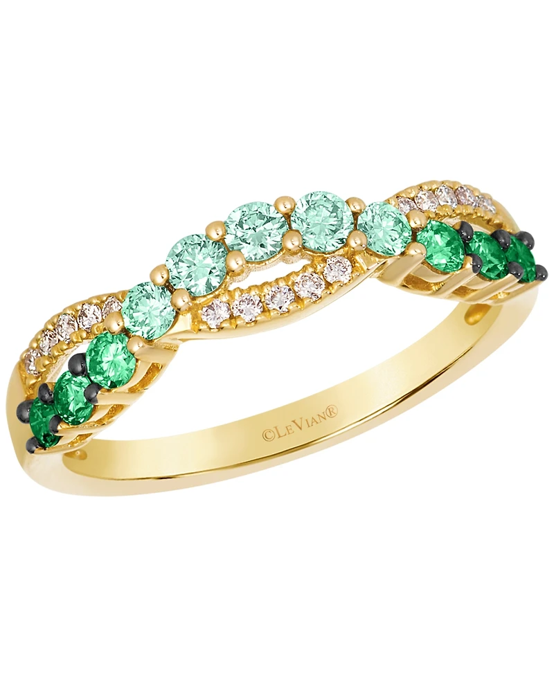 Le Vian Emerald Ombre (1/3 ct. t.w.) & Nude Diamond (0.09 ct. t.w.) Ring in 14k Honey Gold