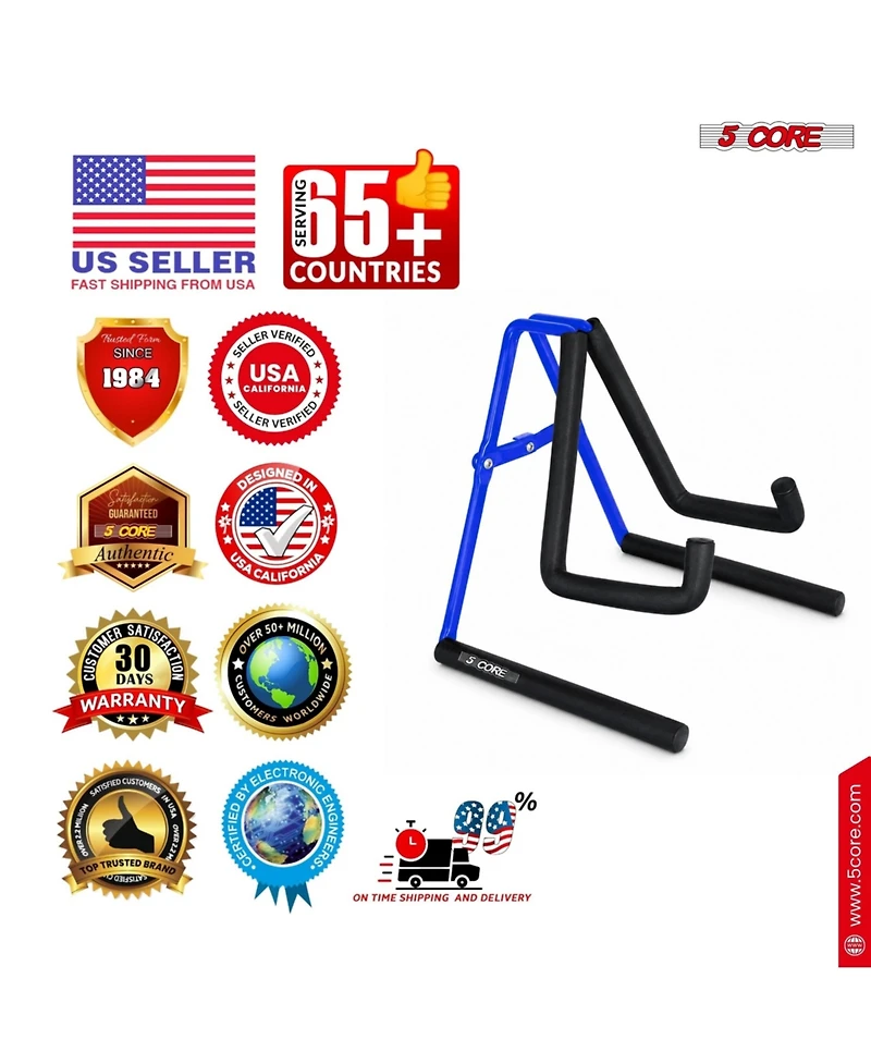 5 core Ukulele Stand A Frame Metal Body with Soft Padded Arms Support Banjo Ukuleles Mini Guitar Violin