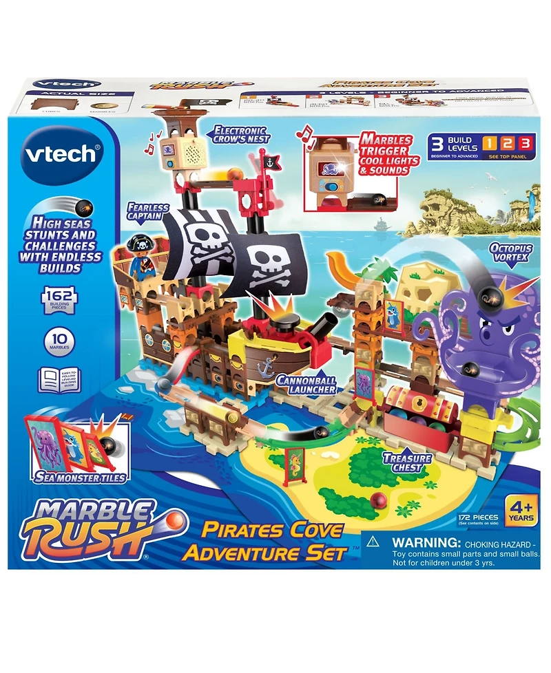 VTech Marble Rush Pirates Cove 162-Piece Adventure Set, Ages 4+