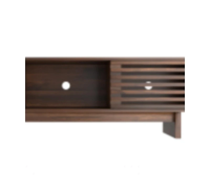 homfan 55/63 Inch Tv Stand, Farmhouse Tv Stand with Louvered Door, Mid Century Entertainment Center with Storage