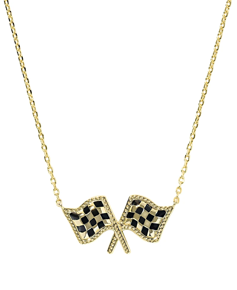 Kendra Scott 14k Gold-Plated Checkered Flag Short Pendant Necklace