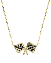 Kendra Scott 14k Gold-Plated Checkered Flag Short Pendant Necklace