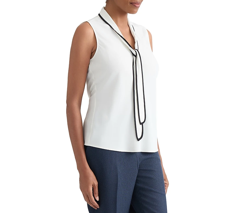Kasper Women's Tie-Neck Sleeveless Blouse