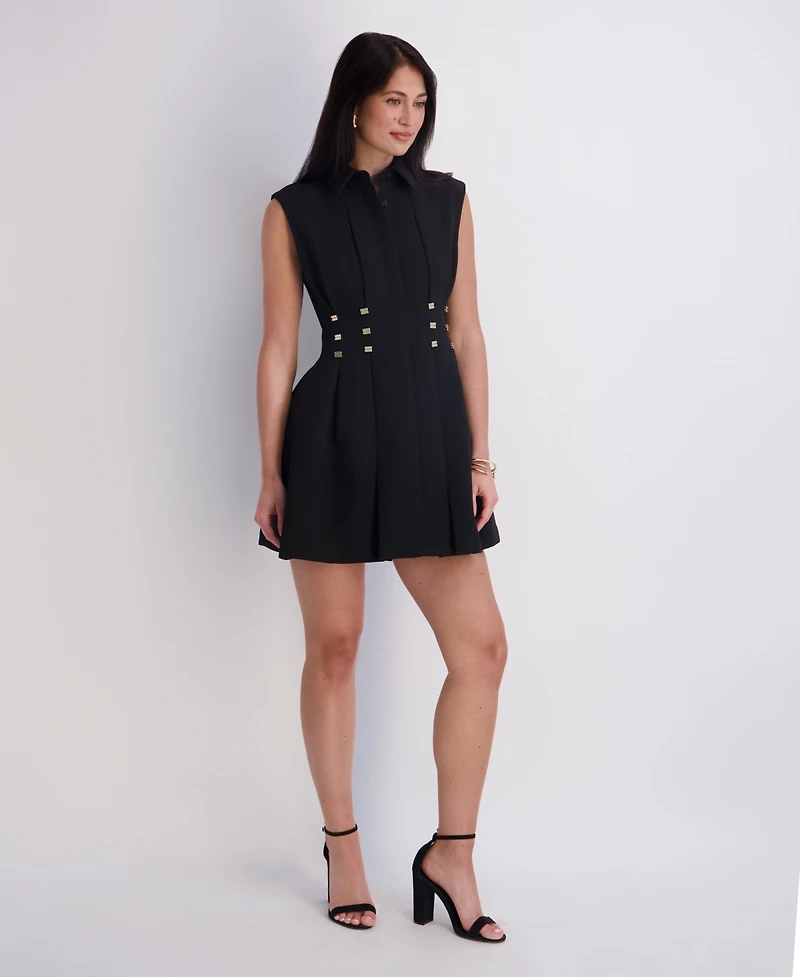Siena Women's Collared Bonded Gab Mini Dress