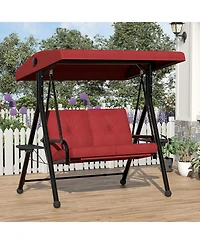 gaomon Adjustable 2-Seater Outdoor Swing Chair with Canopy - Padded Seat, Soft Cushion, Sturdy Iron Frame, Weather-Resistant for Patio