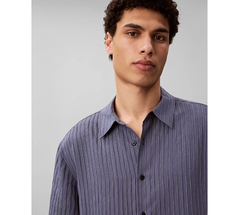 Calvin Klein Men's Yarn-Dyed Stripe Classic-Fit Shirt