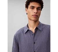 Calvin Klein Men's Yarn-Dyed Stripe Classic-Fit Shirt