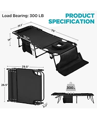 Aofar 5 Position Folding Tanning Chair Outdoor Chaise Lounge Pad