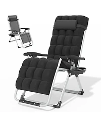 Aofar Zero Gravity Chair Cushion Recliner Lounge Folding Portable Cup Holder Tray Headrest