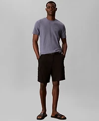Calvin Klein Men's Vertical Stripe Textured Crewneck T-Shirt