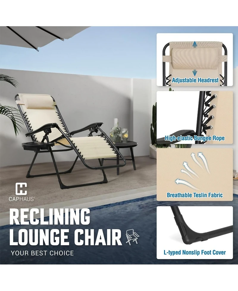 Aofar Zero Gravity Recliner Lounge Chair Folding Side Tray