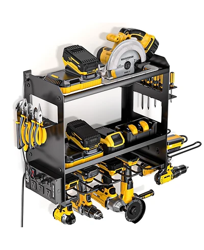 Xdovet Power Tool Organizer Wall Mount Charging Station Drill Holder Metal Strip