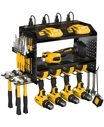 Xdovet Power Tool Organizer Wall Mount Rack Drill Holder Charging Station Garage Storage Gift Men