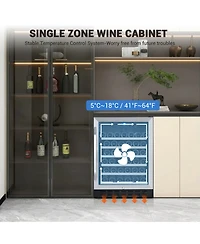 homfan 46 Bottle Compressor Wine Cooler, Digital Touch Control Wine Refrigerator with Double Tempered Glass, Quiet Free standing