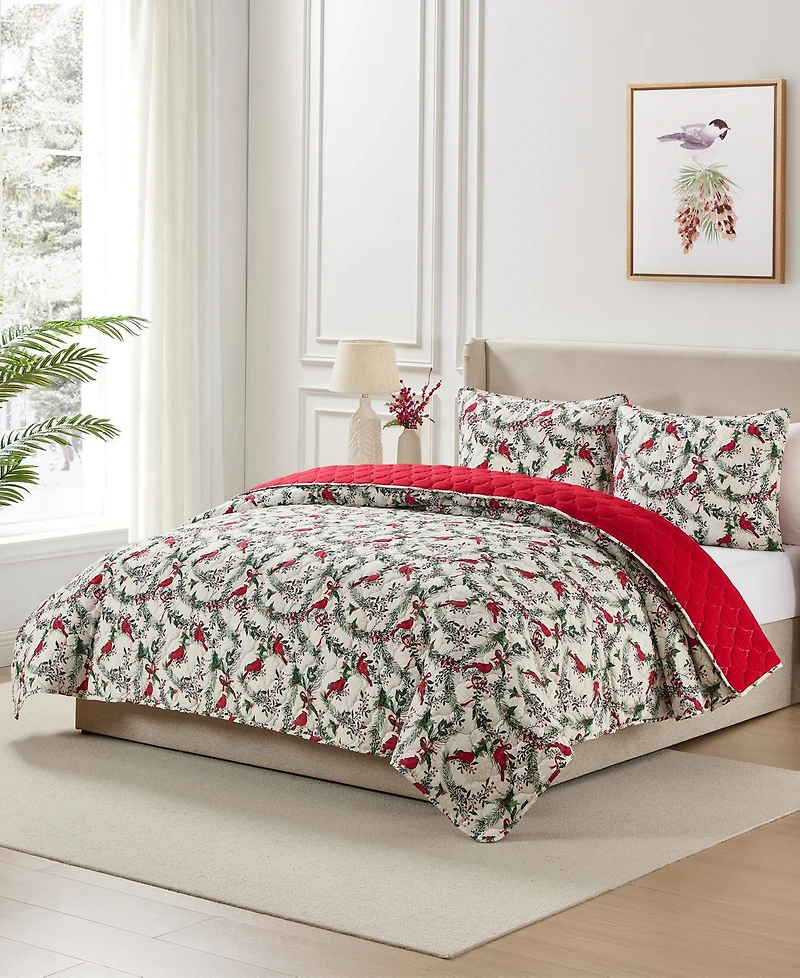 Seventh Studio Cardinal Quilted 2-Piece Quilt Set, Twin