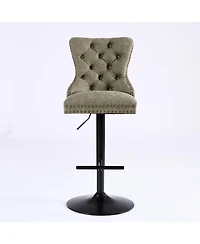 Clihome AandA Furniture,Aged and Retro Pu Swivel Barstools Adjusatble Seat Height from 26-33 Inch, Modern Bar Stools with Backs