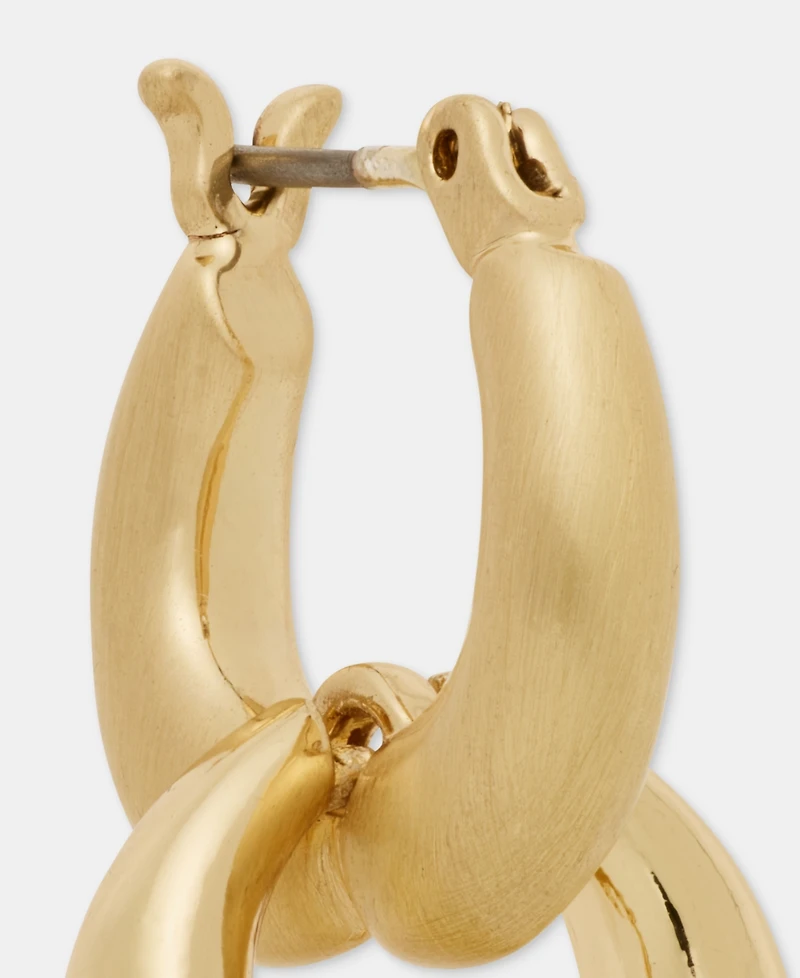 Anne Klein Puffy Linked Drop Earrings