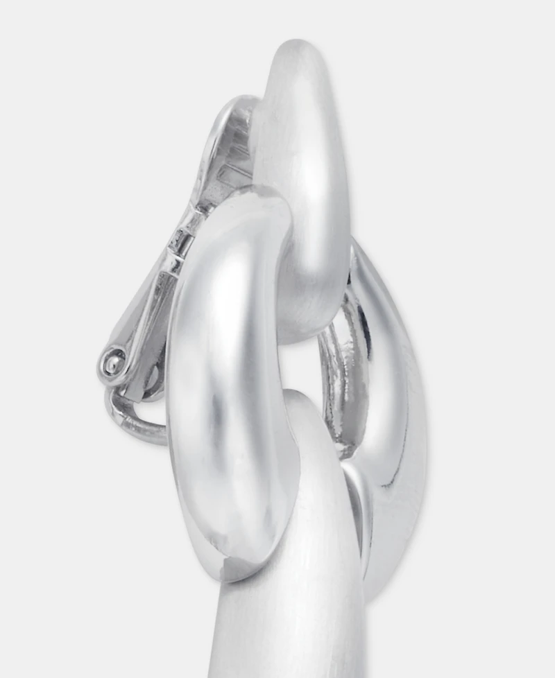 Anne Klein Puffy Linked Clip-On Linear Drop Earrings