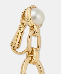 Anne Klein Imitation Pearl Linked Clip-On Drop Earrings