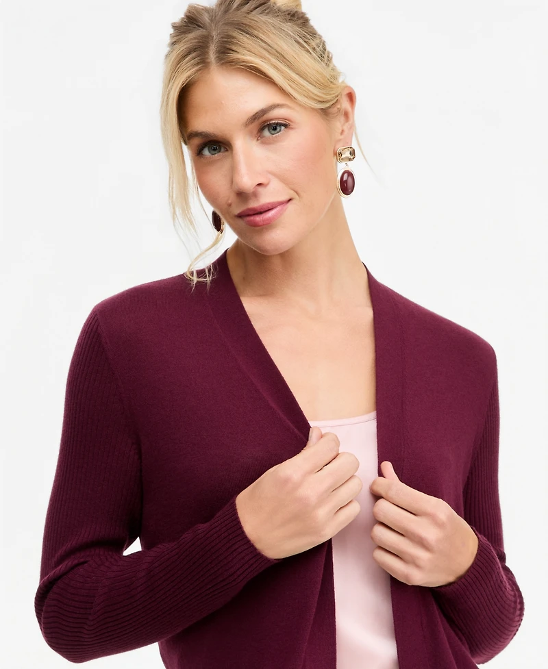 I.n.c. International Concepts Women's Duster Open-Front Ribbed Cardigan, Macy's Exclusive