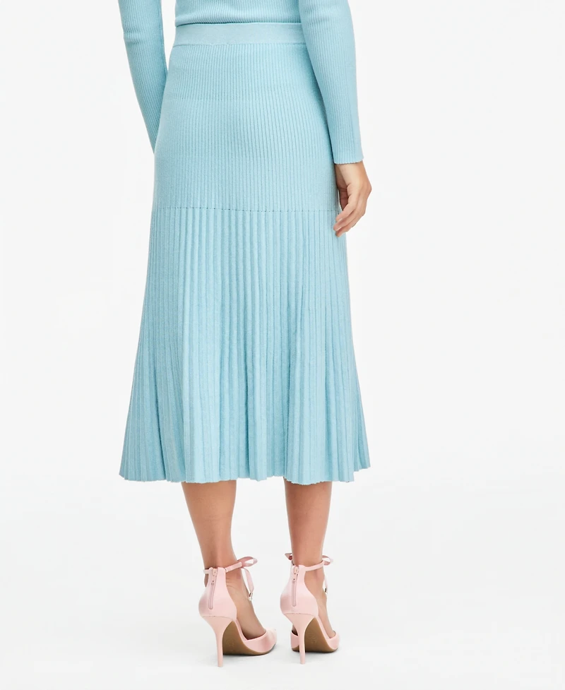 I.n.c. International Concepts Women's Pleated Rib Sweater Skirt, High-Waisted Midi, Macy's Exclusive