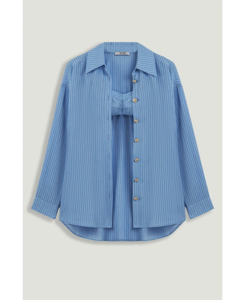 Nocturne Women's Bustier-Detail Shirt