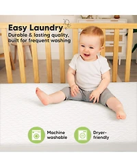 KeaBabies 1-Pack Protect+ Waterproof Crib Mattress Protector Cover, Mavy Quilted Cotton Baby Mattress Topper, Toddler Crib Sheet